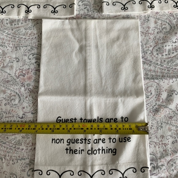 Set of 3 Funny Sarcasm White Bathroom / Kitchen Hand-towels - Picture 6 of 6